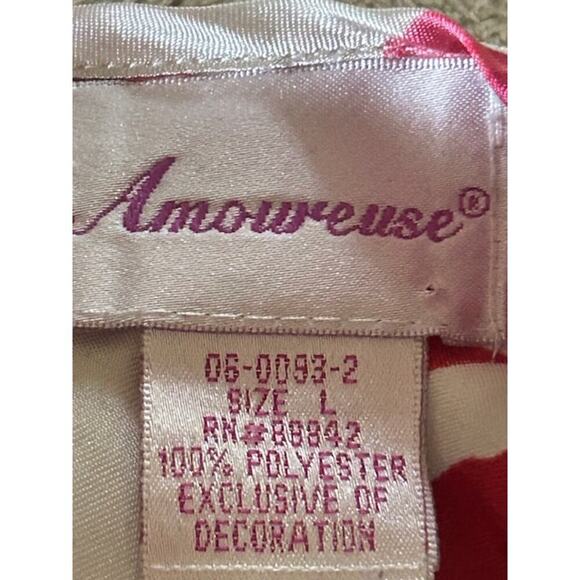 Amoureuse Y2K Pink Floral Lace Trim Slip Dress Size Large - Picture 6 of 11